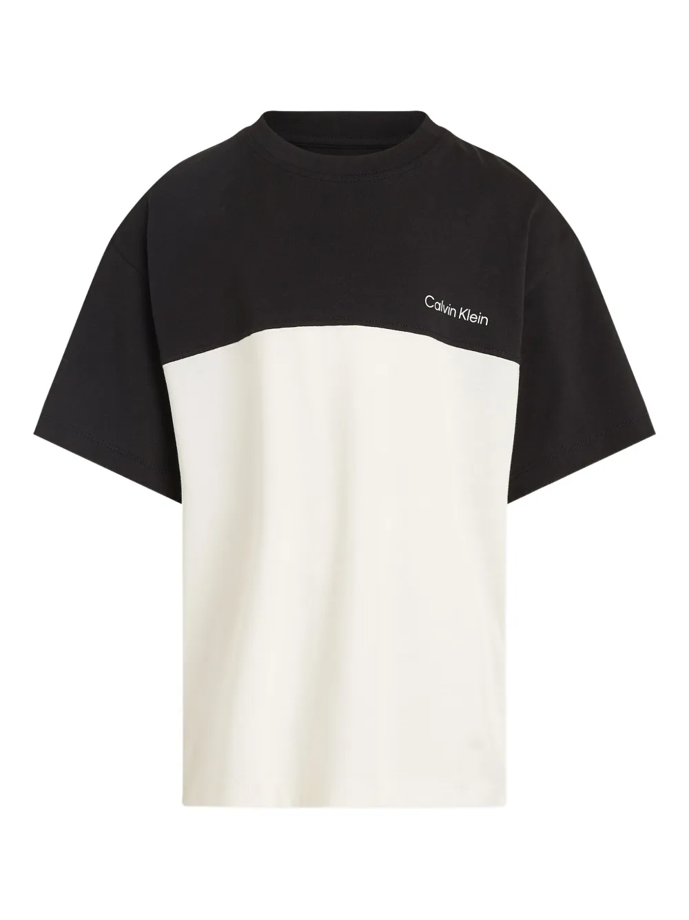 Calvin Klein Kids T-shirt met colourblocking Zwart