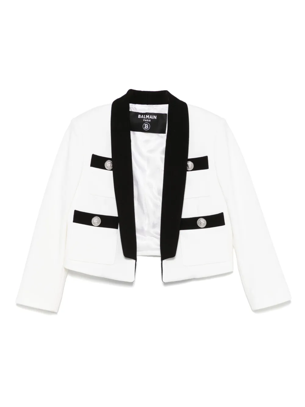 Balmain Kids Blazer met enkele rij knopen Wit
