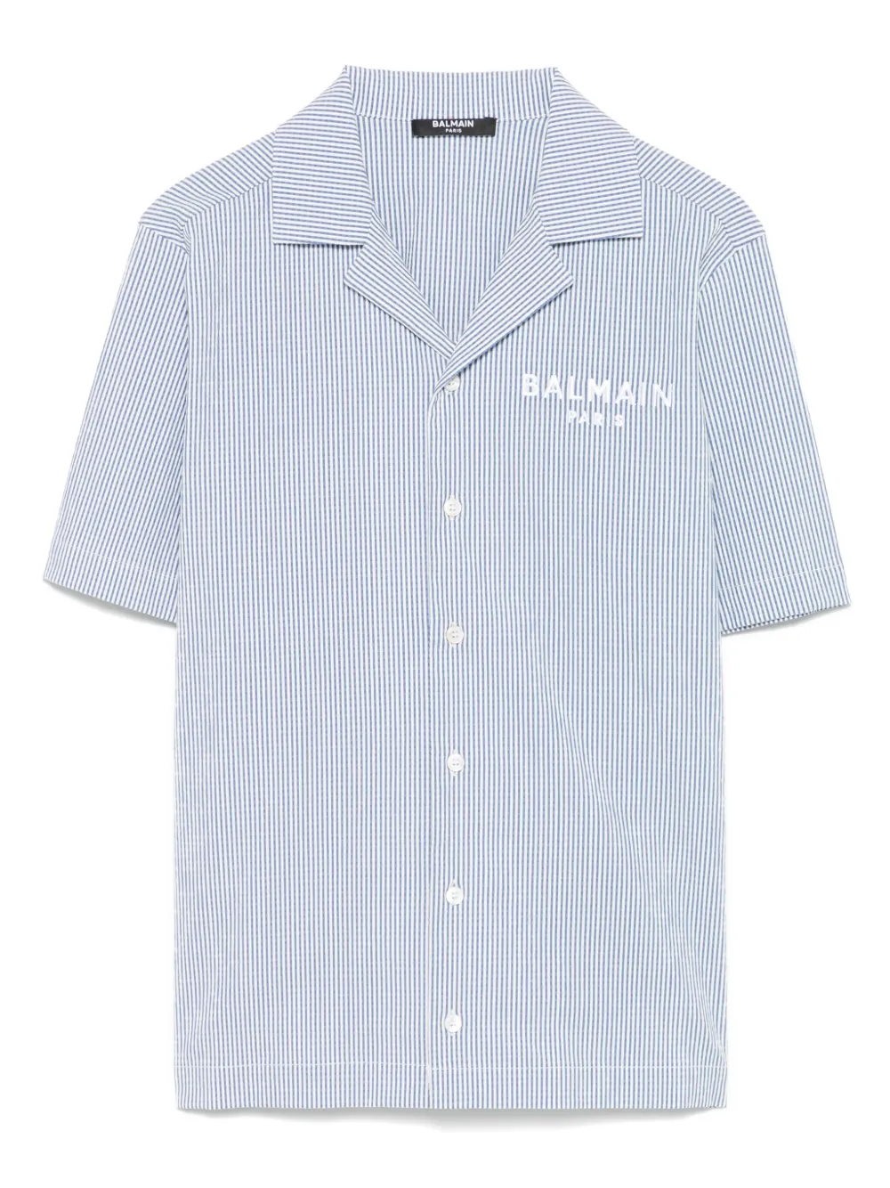 Balmain Kids Gestreept katoenen shirt Blauw