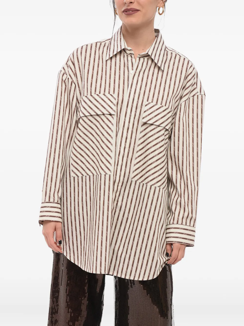 AMIRI Gestreept shirt Wit