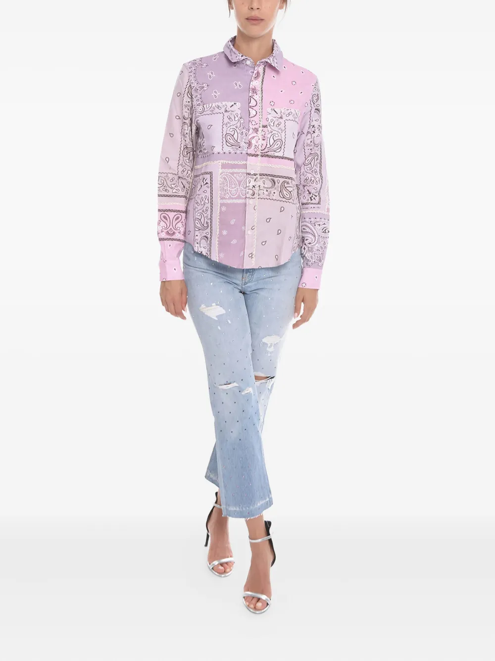 AMIRI Shirt met paisley-print - Roze