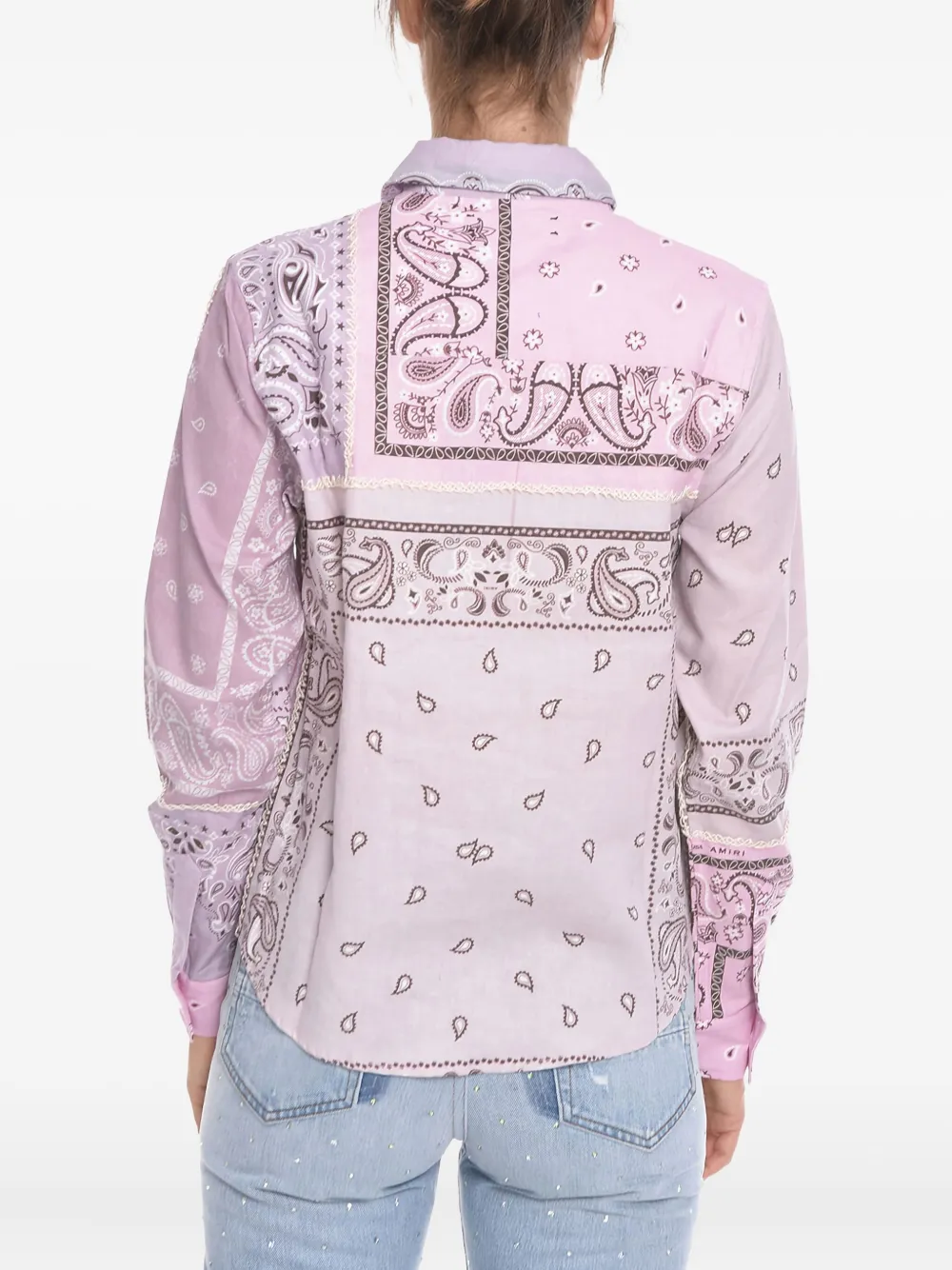 AMIRI Shirt met paisley-print Roze