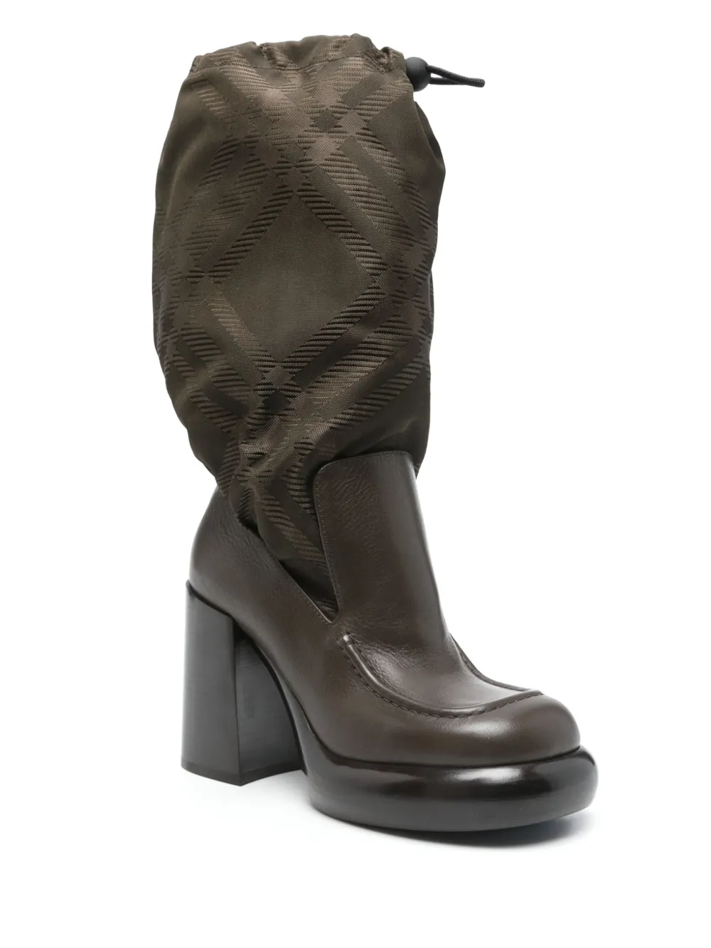 Burberry Pre-Owned 100 mm geruite laarzen met jacquard - Bruin