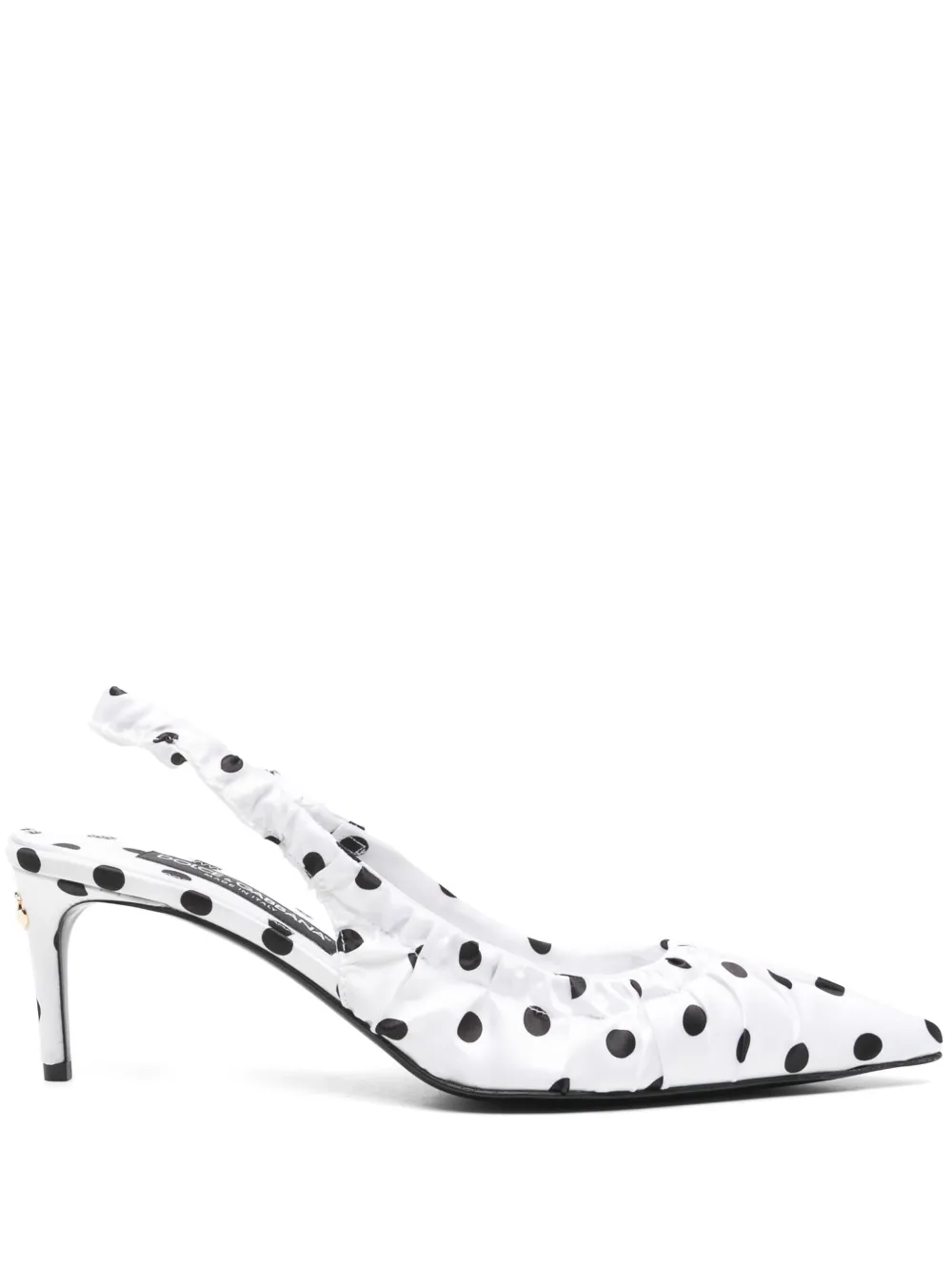 Pre-owned Dolce & Gabbana 60mm Polka Dot-print Slingback Pumps