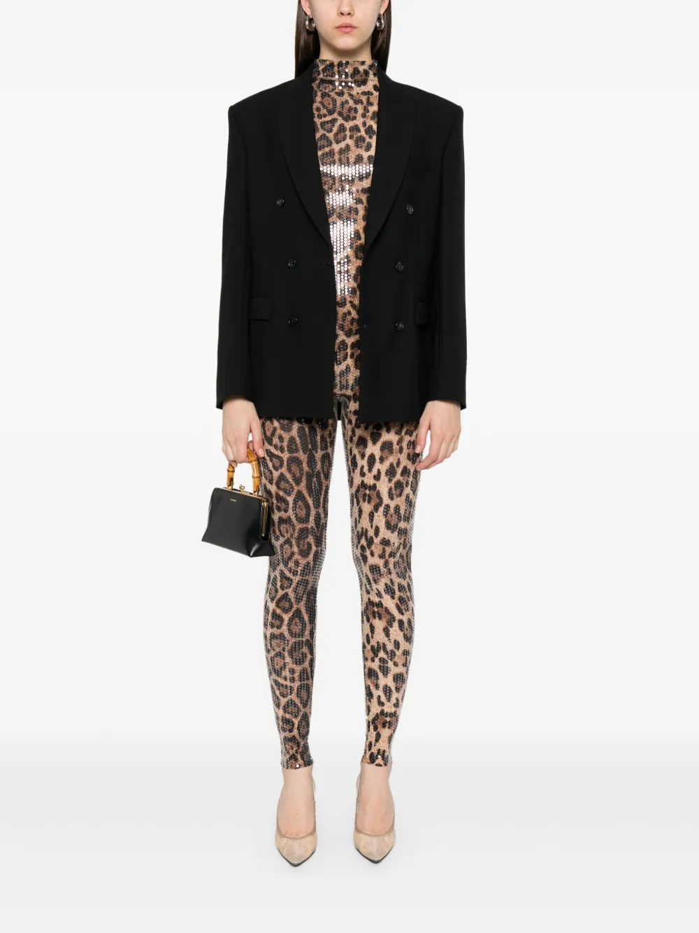 Atu Body Couture Jumpsuit met luipaardprint - Bruin