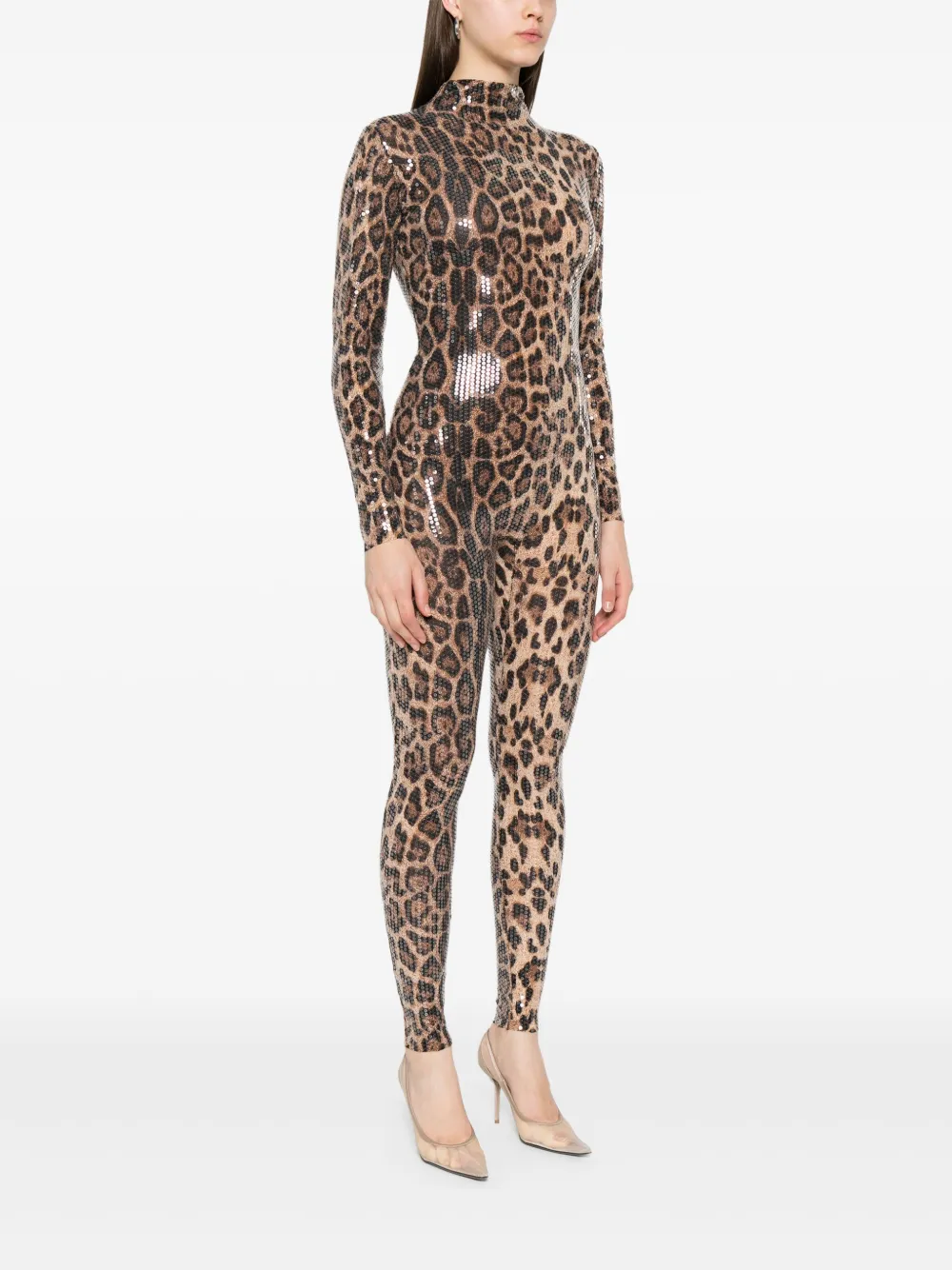 Shop Atu Body Couture Leopard-print Jumpsuit
