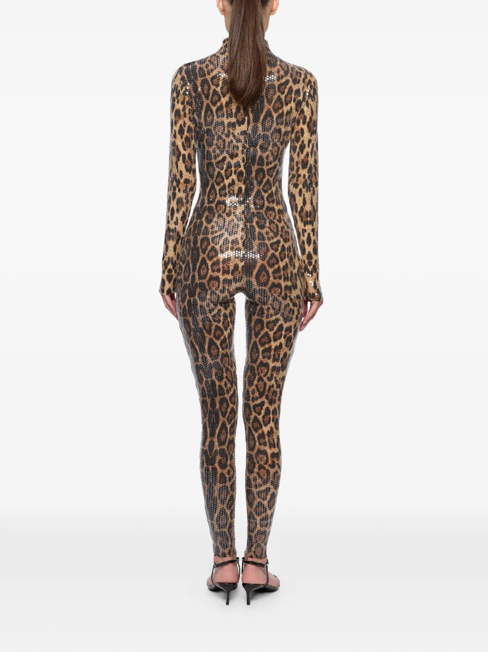  Atu Body Couture Leopard-print Jumpsuit - Brown 
