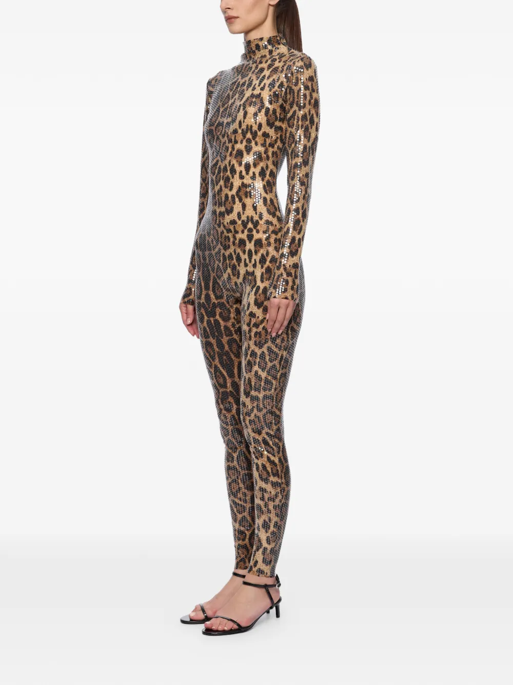  Atu Body Couture Leopard-print Jumpsuit - Brown 