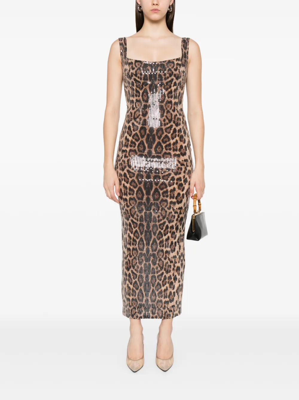 Atu Body Couture leopard-print midi dress - Bruin
