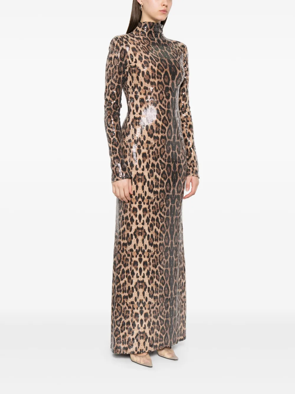 Atu Body Couture Jurk met luipaardprint Bruin