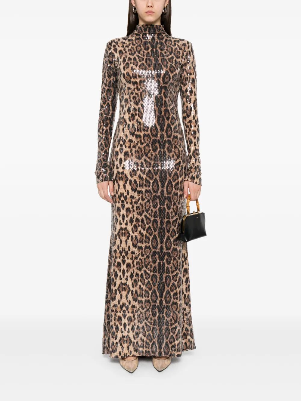 Atu Body Couture Jurk met luipaardprint - Bruin