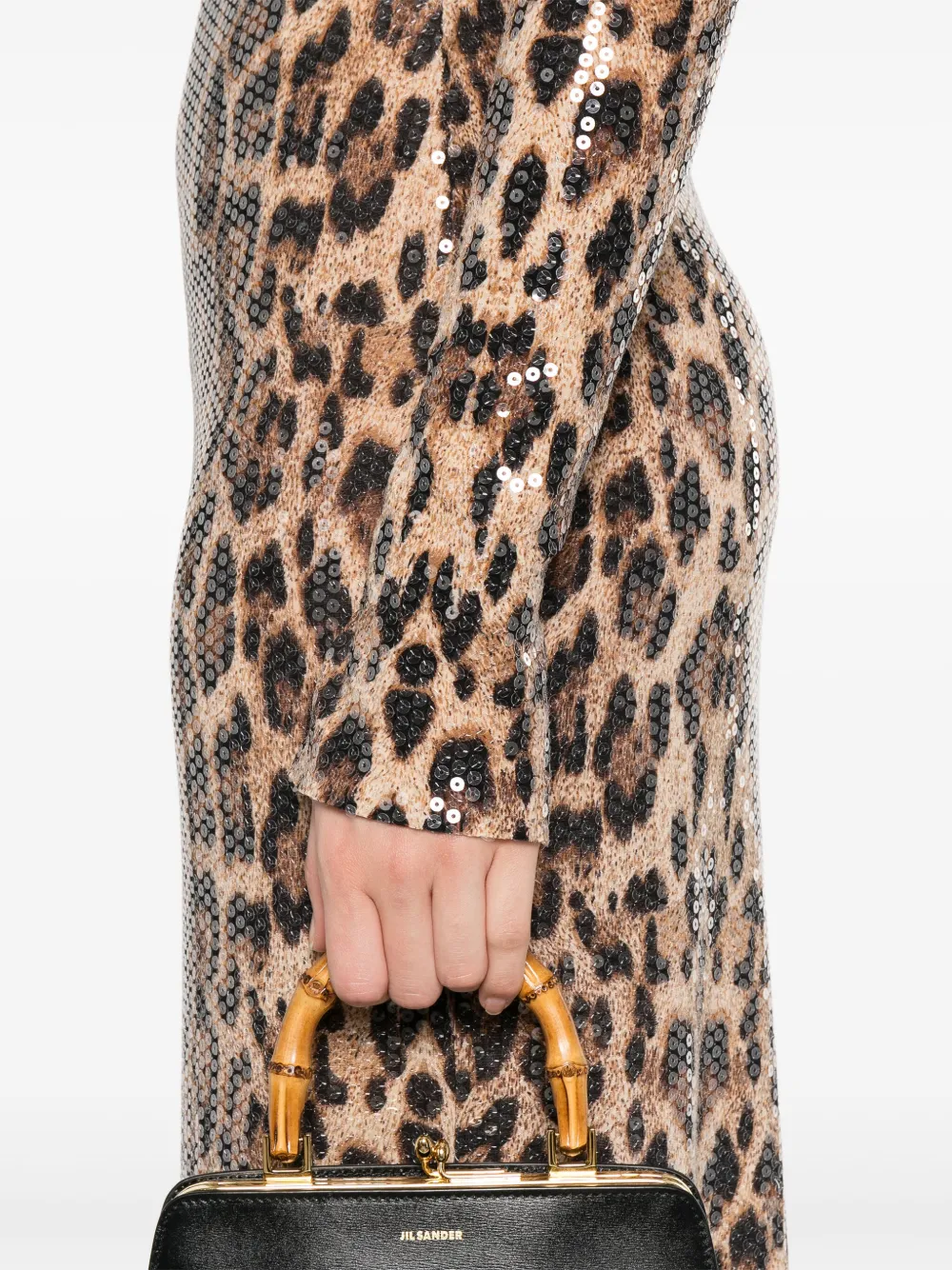 Atu Body Couture Jurk met luipaardprint Bruin