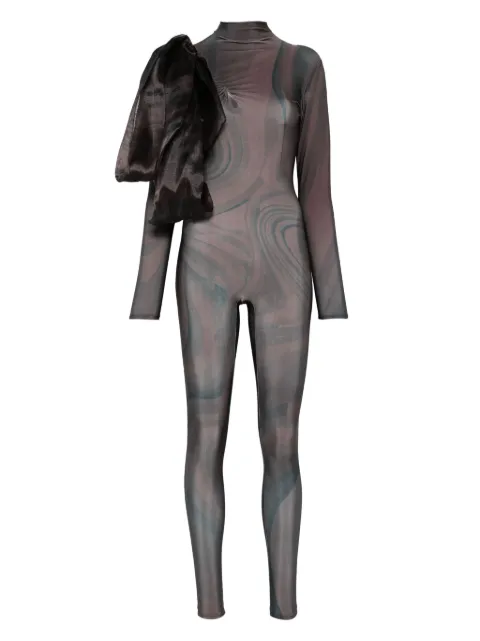 Atu Body Couture Chocolate-print jumpsuit