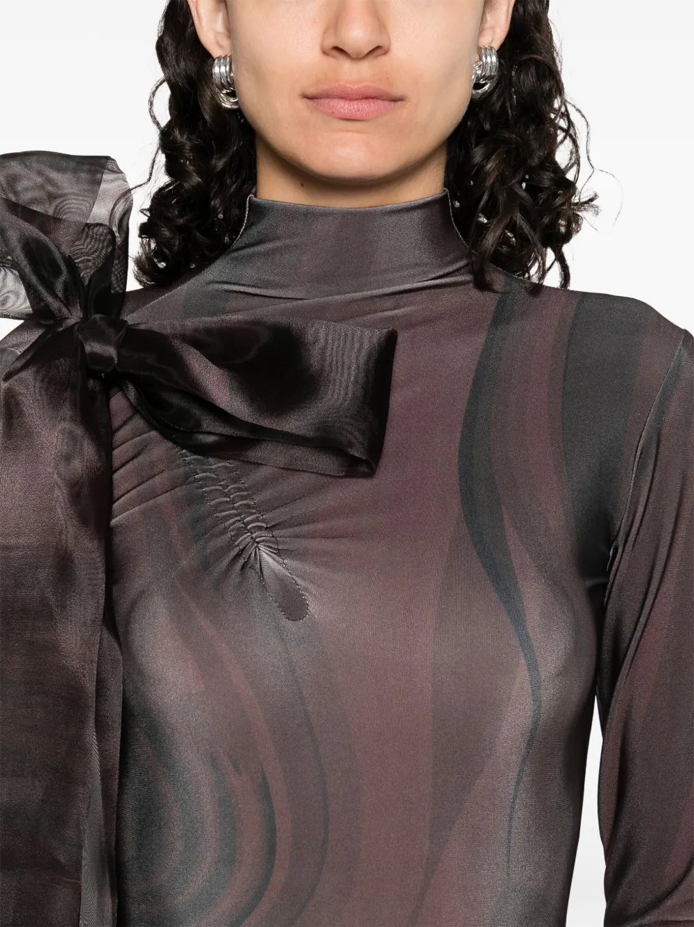 Atu Body Couture Jumpsuit met chocoladeprint Bruin