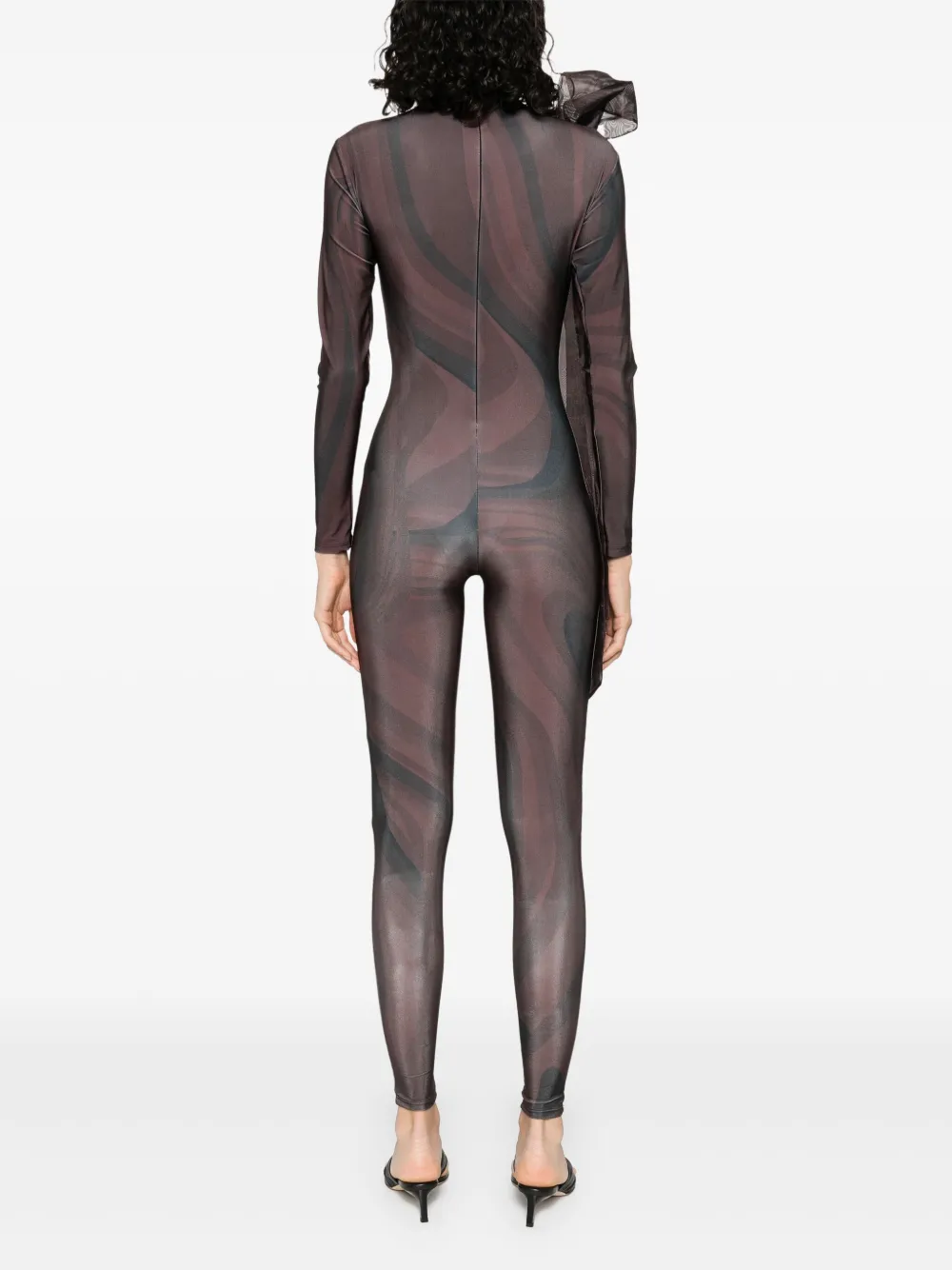 Atu Body Couture Jumpsuit met chocoladeprint Bruin
