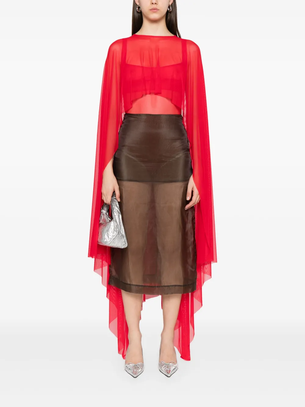 Atu Body Couture semi-sheer top - Rood