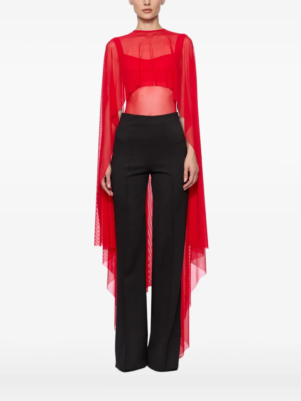 Atu Body Couture semi-sheer bodysuit | Red | Image 1