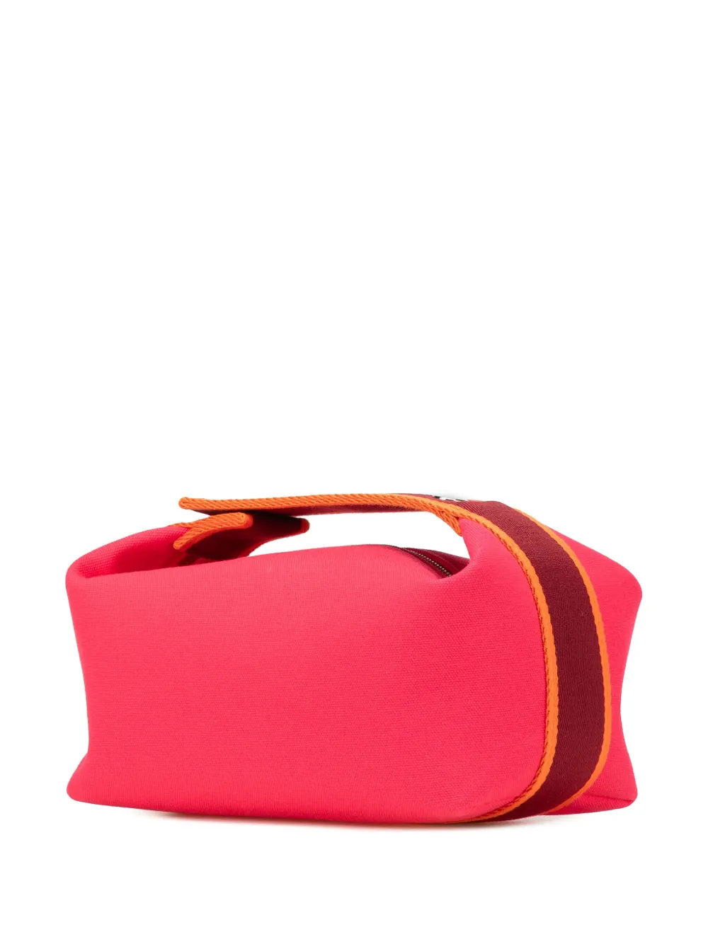 Pre-owned Hermes 2020-2024 Small Toile Bride A Brac Vanity Bag In Pink