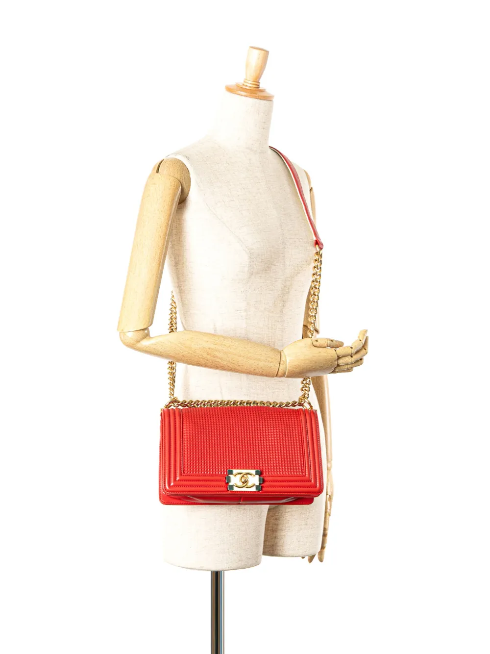 CHANEL Pre-Owned 2013-2014 mittelgroße Cube Boy Flap Umhängetasche mit geprägtem Lammleder | Pre-owned & Archive | Image 2