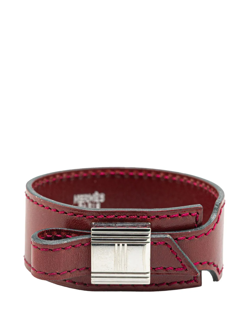 Pre-owned Hermes 2001 Leather Cadenas Artemis Bracelet M Costume Bracelet