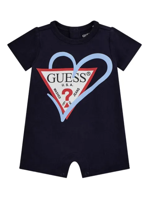 guess kids logo-print romper 
