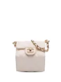 CHANEL Pre-Owned 2021-2024 Quilted Lambskin Foldable Jewelry Box with Chain crossbody bag - White