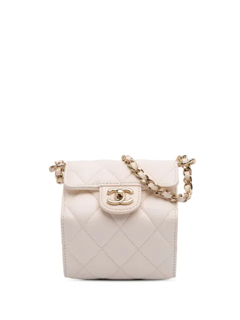 CHANEL Pre-Owned 2021-2024 Quilted Lambskin Foldable Jewelry Box with Chain crossbody bag