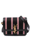 Saint Laurent Pre-Owned 2021 Small Canvas Striped Solferino Satchel In Box crossbody bag - Black