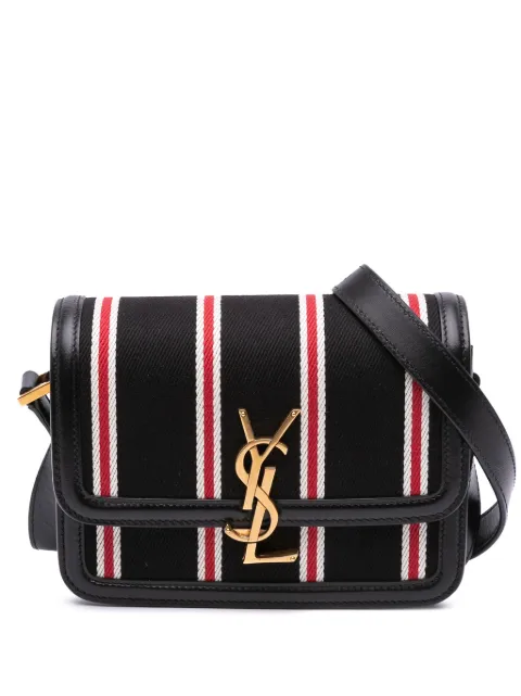 Saint Laurent Pre-Owned 2021 Small Canvas Striped Solferino Satchel In Box crossbody bag
