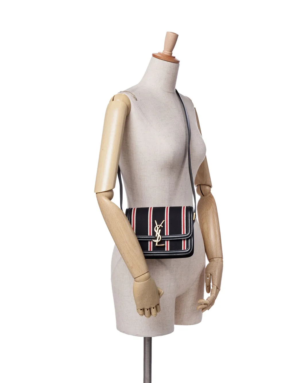Saint Laurent Pre-Owned bolsa crossbody Solferino Satchel In Box pequeña de lona a rayas 2021 | Estilos de archivo | Image 2