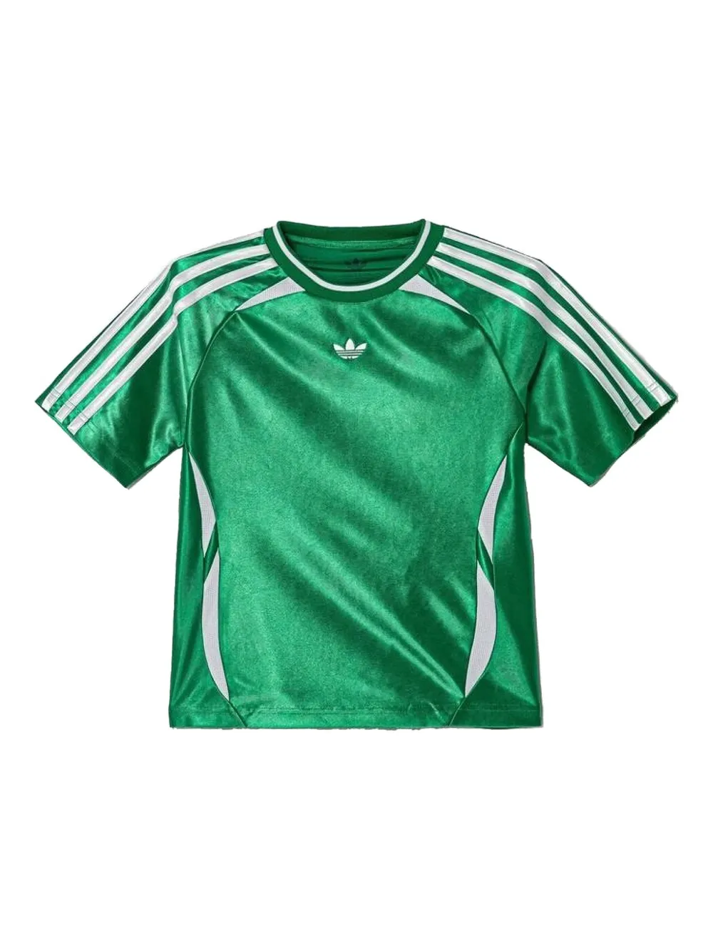 adidas Kids three-stripe raglan-sleeves T-shirt - グリーン adidas Kids three-stripe raglan-sleeves T-shirt - グリーン