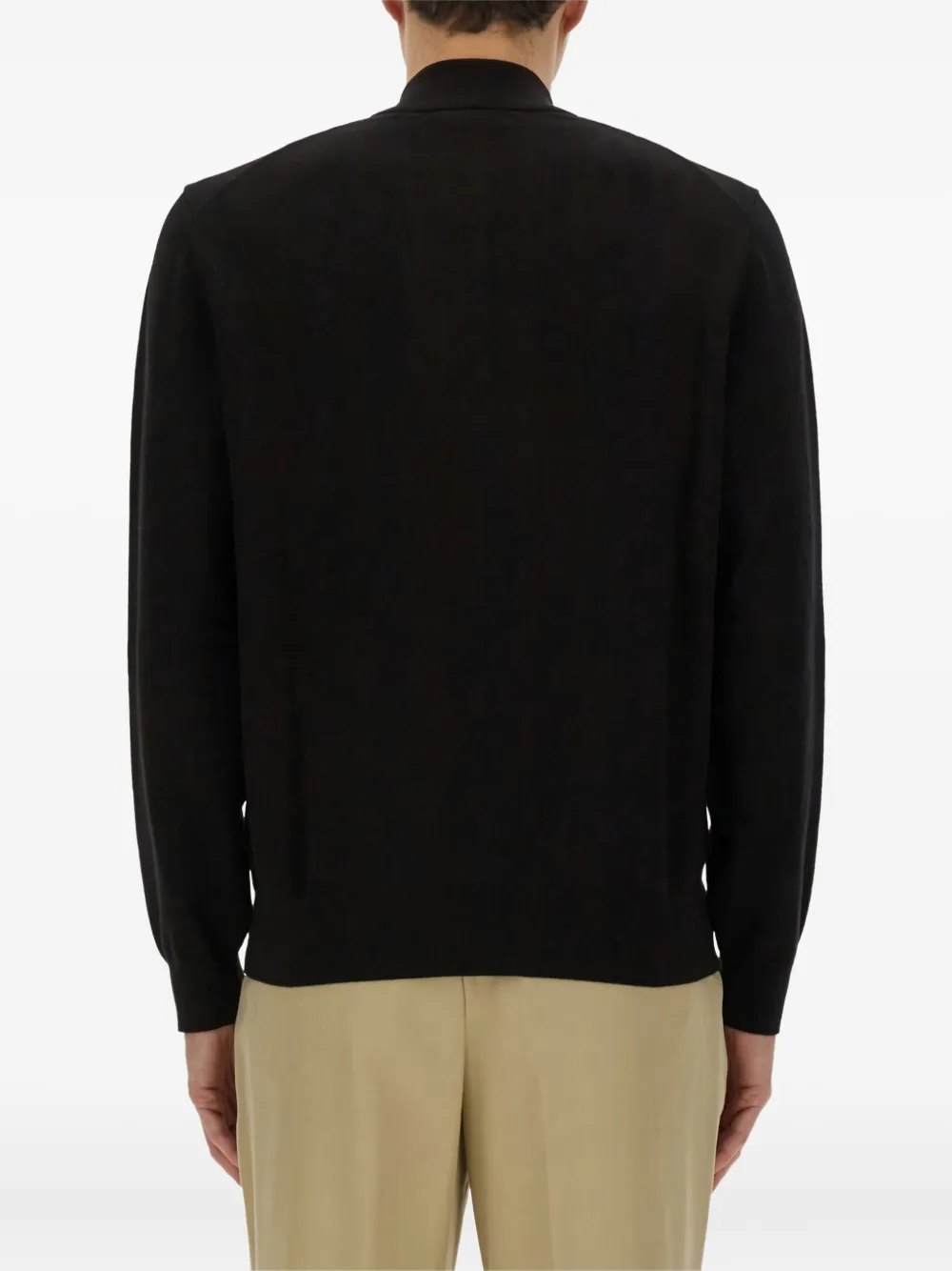 BOSS Sweater met rits Zwart