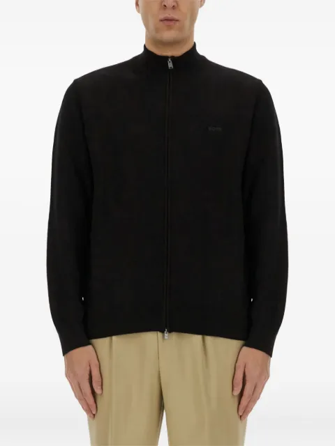 BOSS zipped cotton sweatshirt