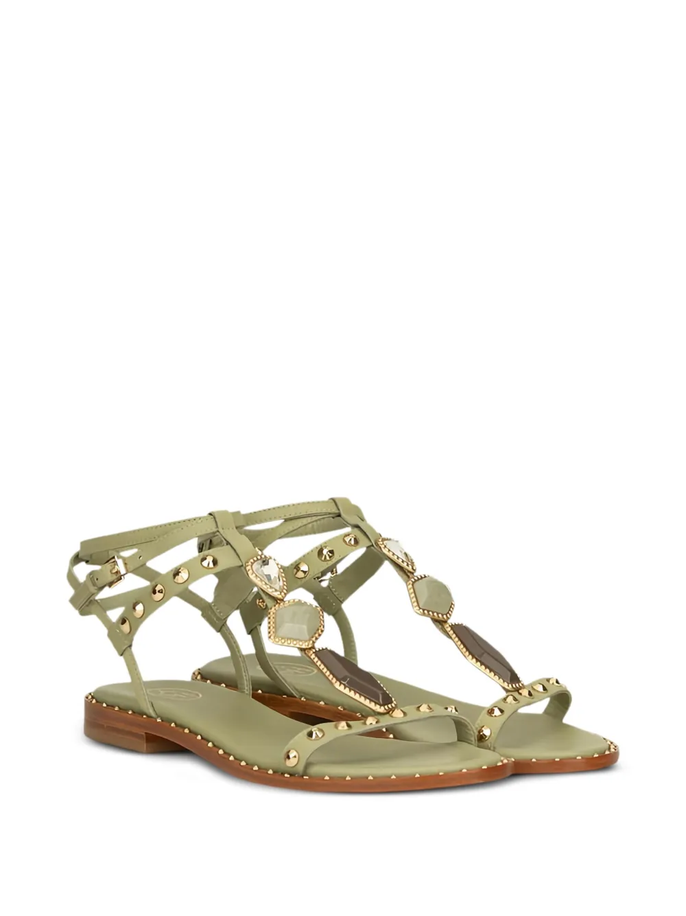 Ash embellished buckle sandals Green