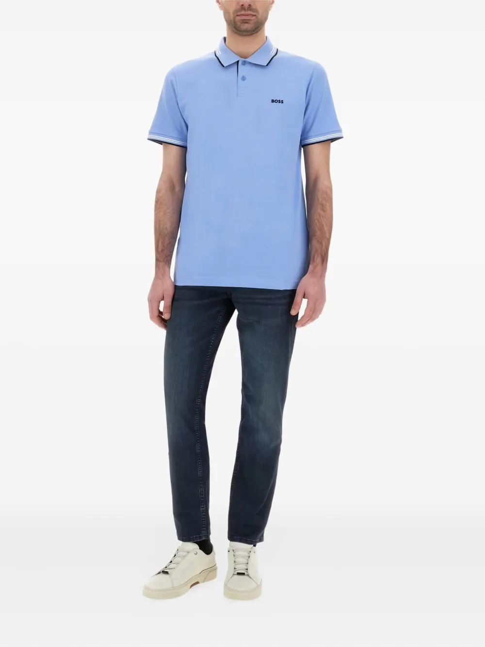 BOSS Jeans met vijf zakken Blauw