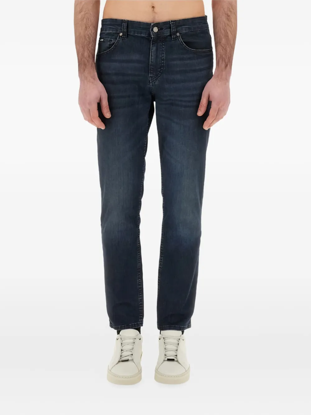 BOSS Jeans met vijf zakken Blauw