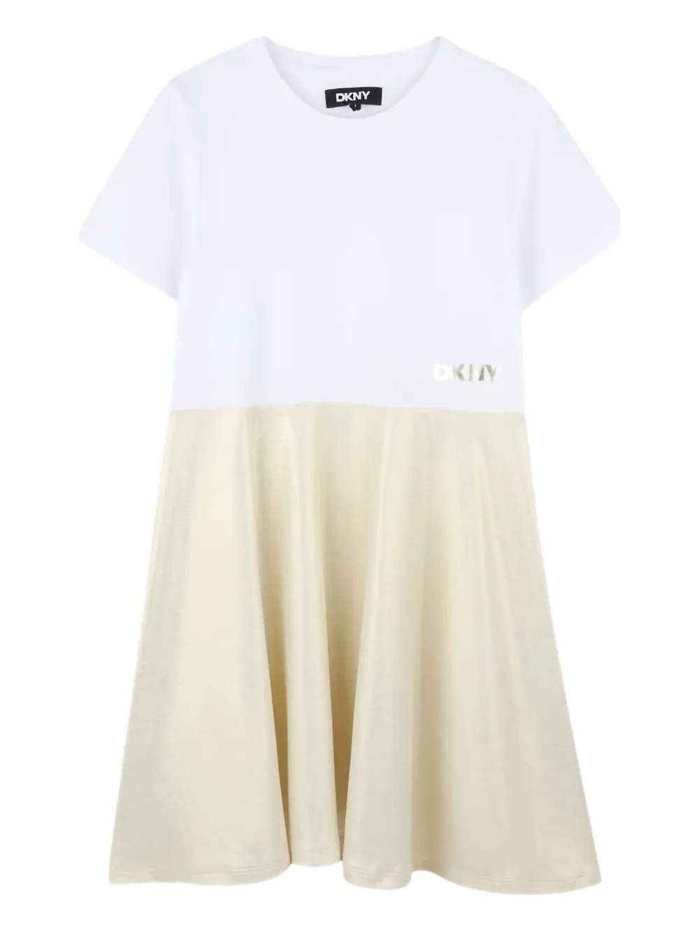 Dkny Kids T-shirtjurk met metallic vlakken Wit