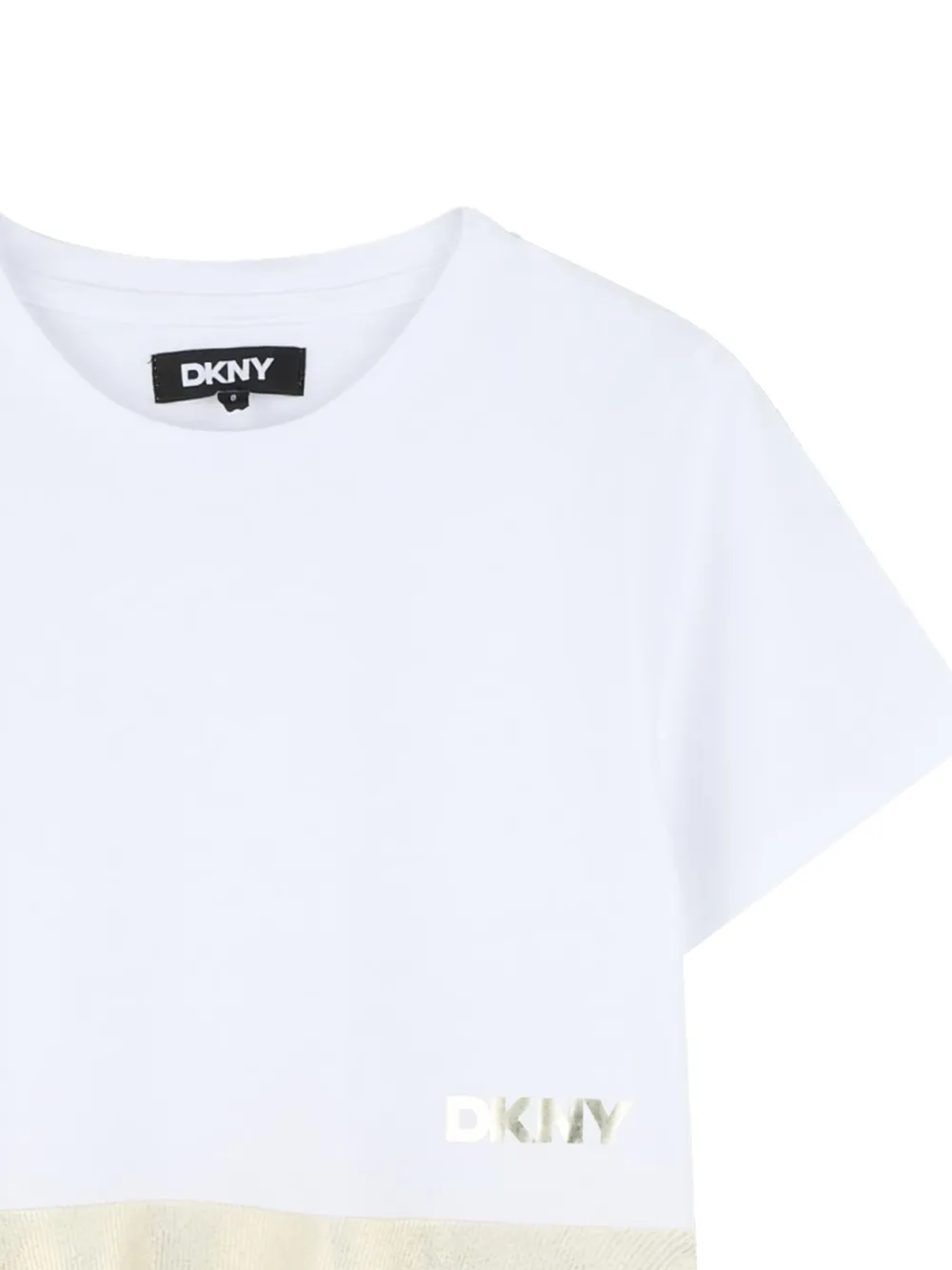Dkny Kids T-shirtjurk met metallic vlakken Wit