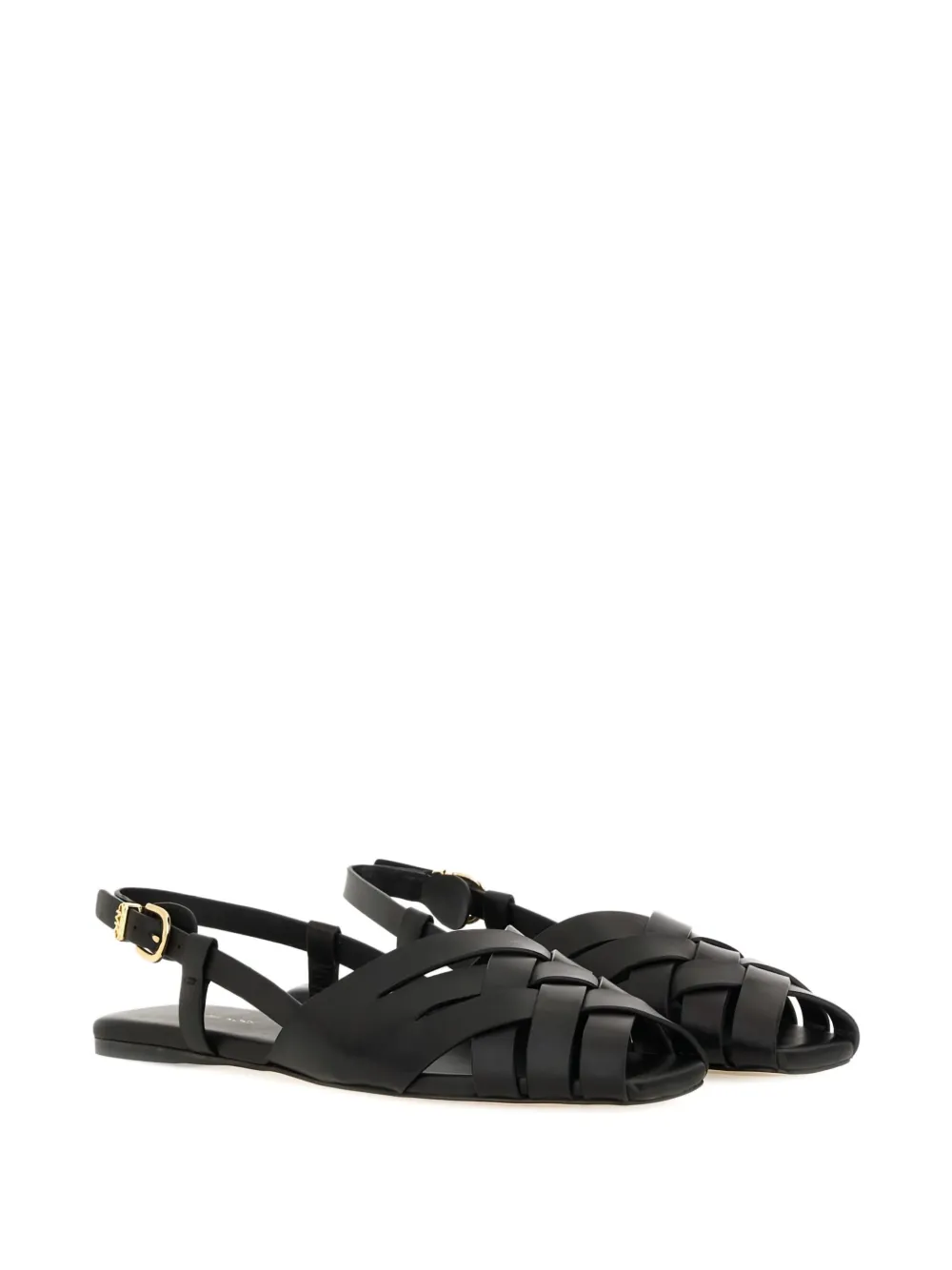 Michael Kors Irene woven-strap slingback sandals Black