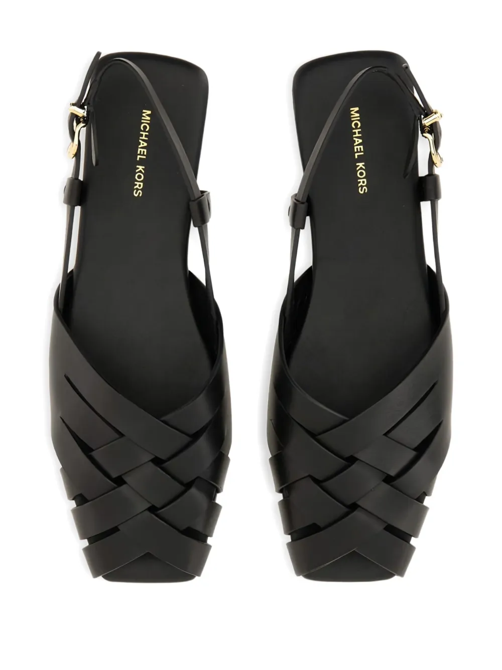 Michael Kors Irene woven-strap slingback sandals Black