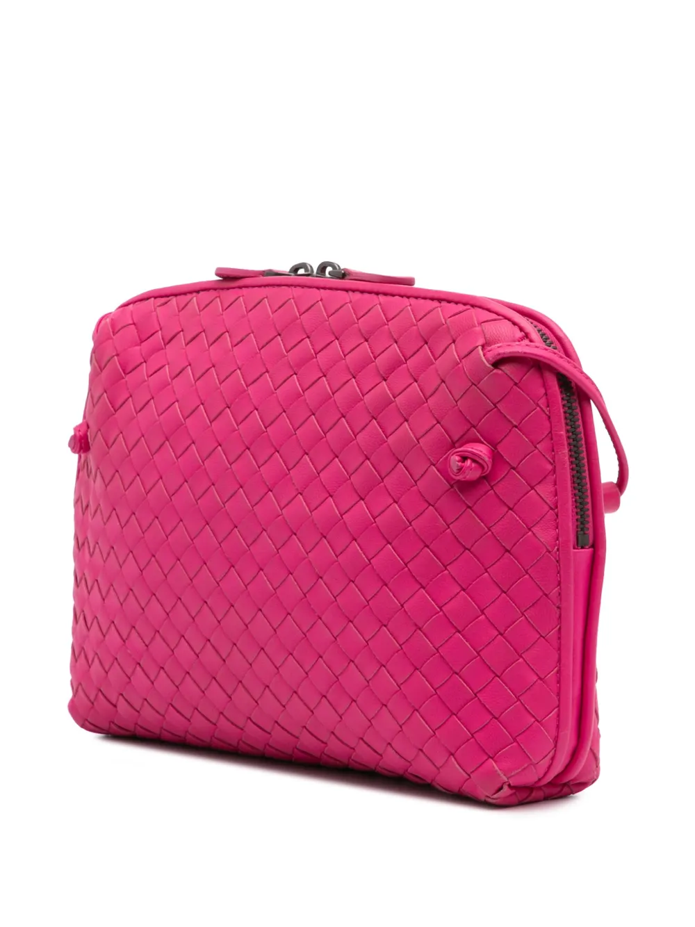 Pre-owned Bottega Veneta 2012-2024 Medium Nappa Intrecciato Nodini Crossbody Bag In Pink