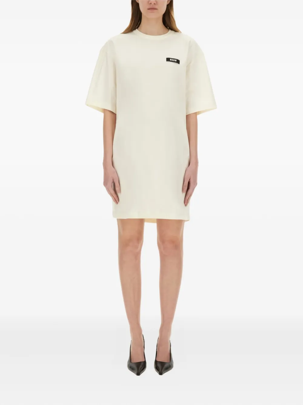 logo-patch mini dress