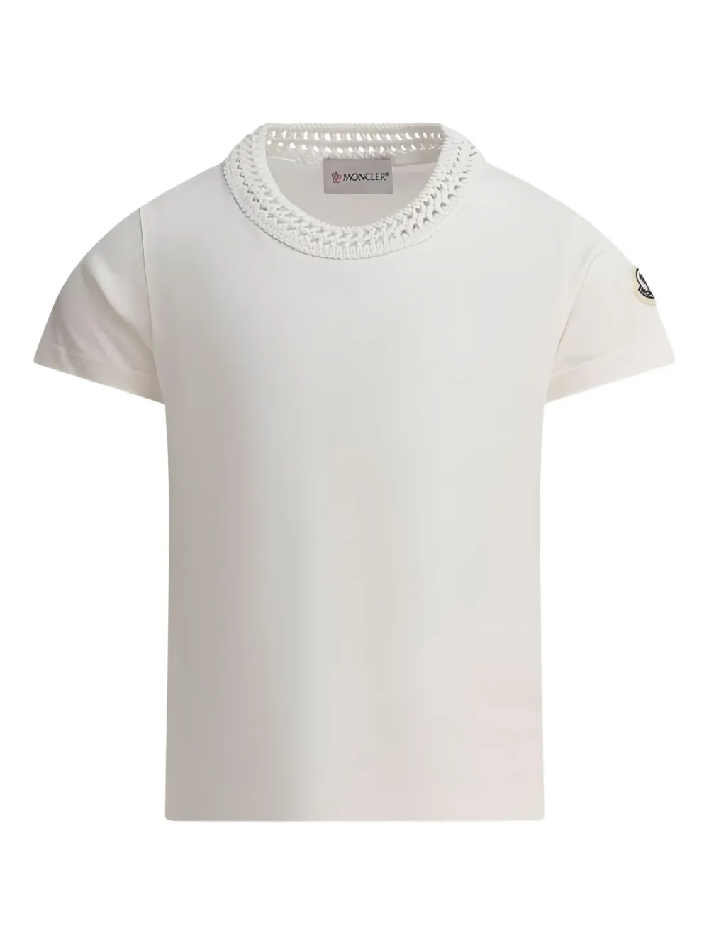 Moncler Enfant T-shirt met gehaakte kraag Wit