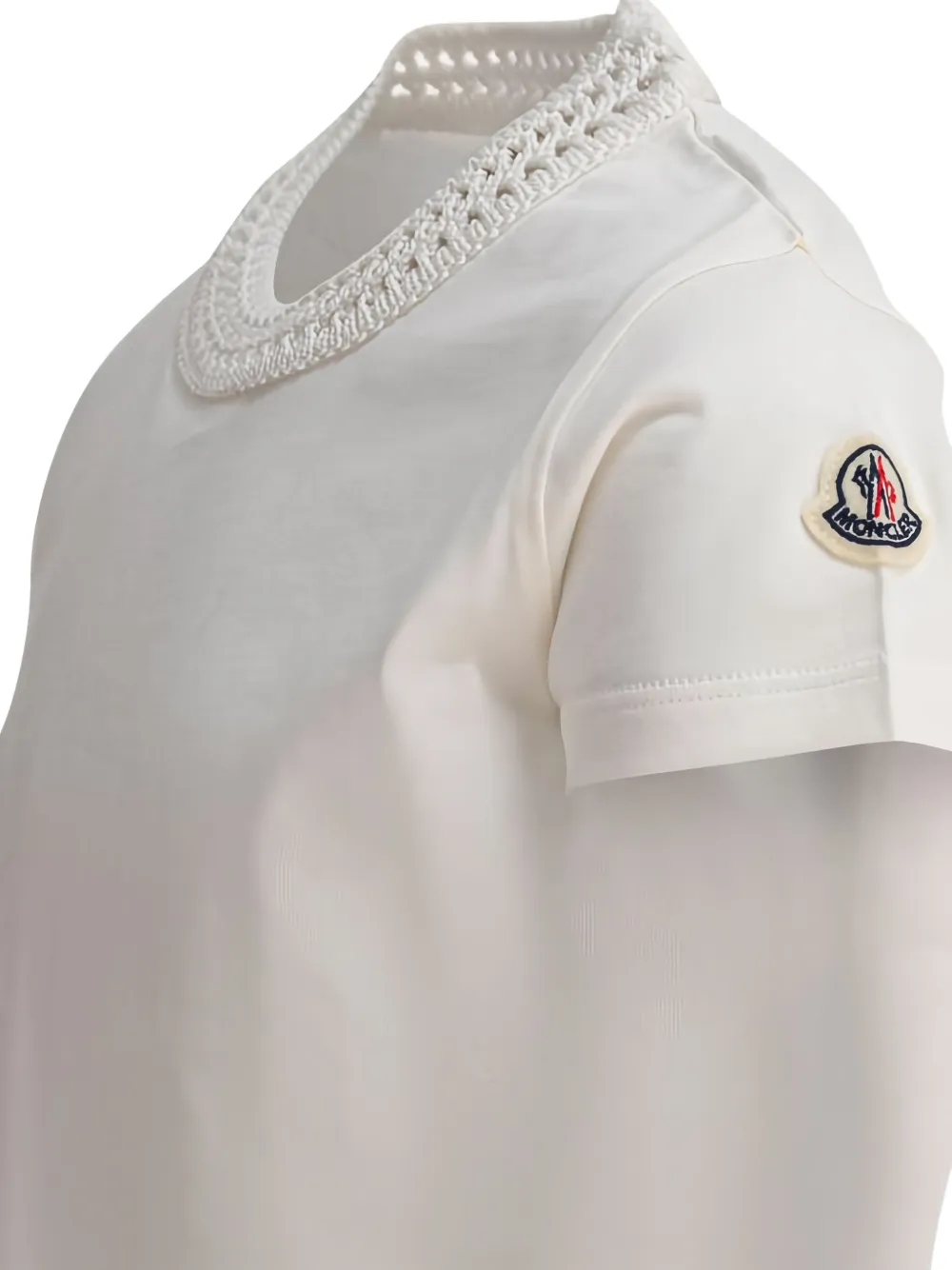 Moncler Enfant T-shirt met gehaakte kraag Wit