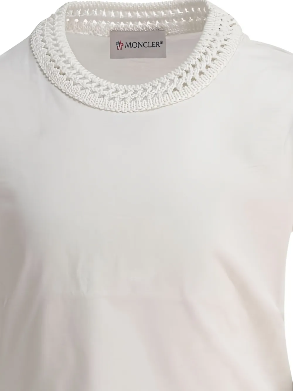 Moncler Enfant T-shirt met gehaakte kraag Wit