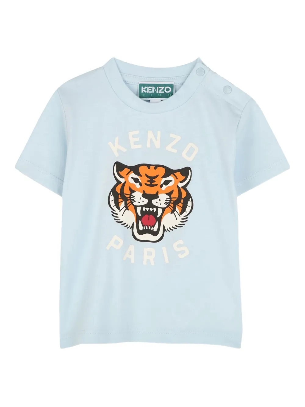Kenzo Kids Tiger Head graphic short-sleeves T-shirt - ブルー Kenzo Kids Tiger Head graphic short-sleeves T-shirt - ブルー