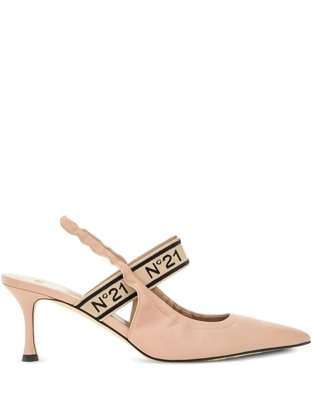 Nº21 pointed-toe slingback pumps Neutrals