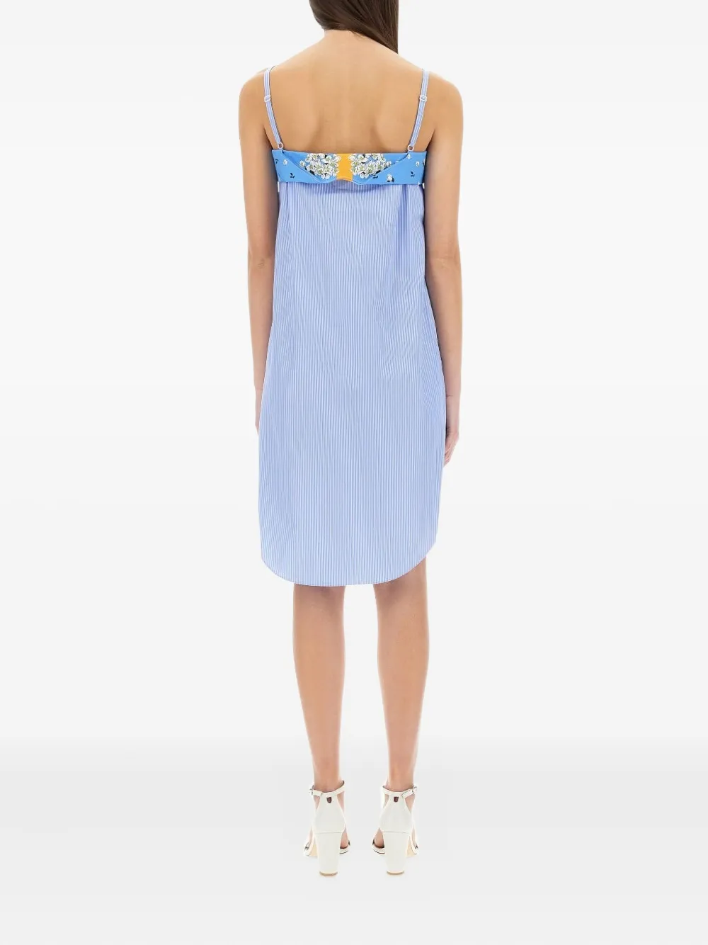 MOSCHINO JEANS Gestreepte midi-jurk Blauw