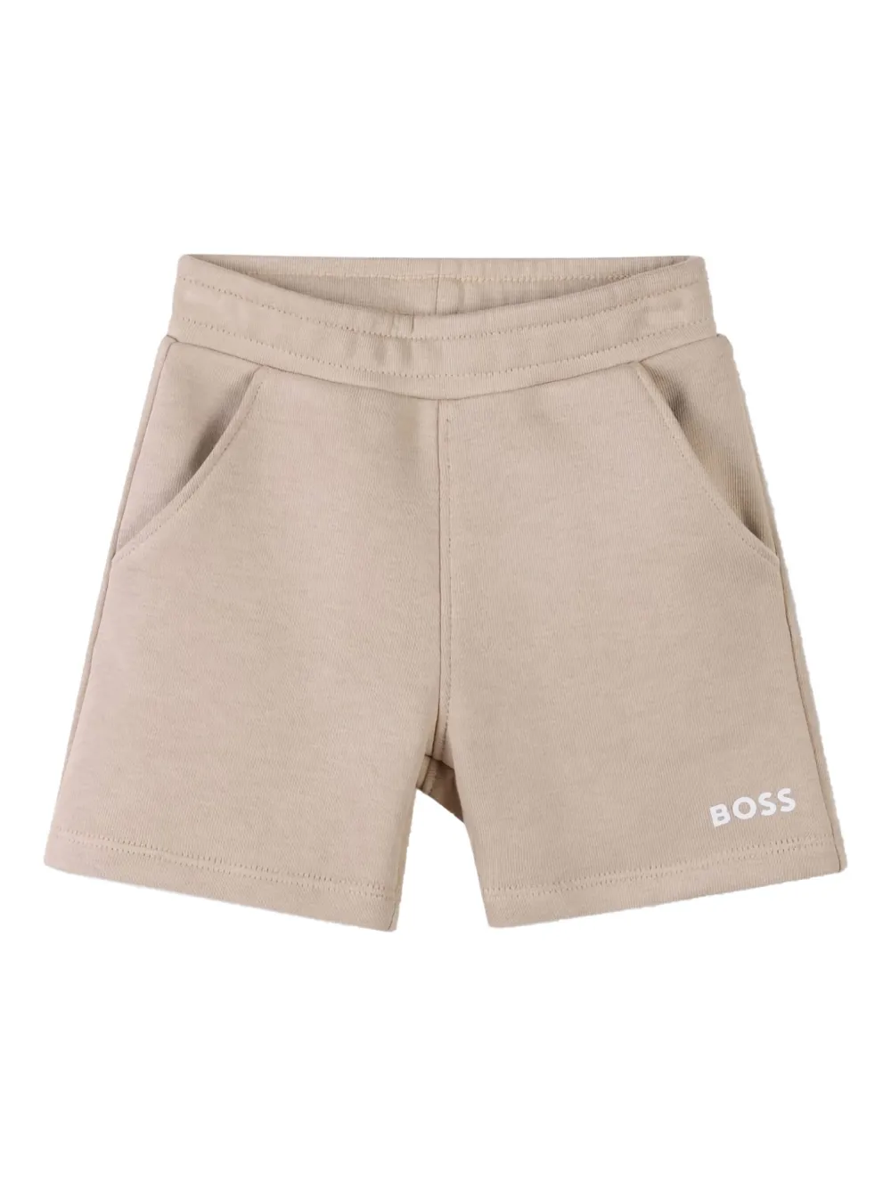 BOSS Kidswear colour-block logo-T-shirt shorts set Beige