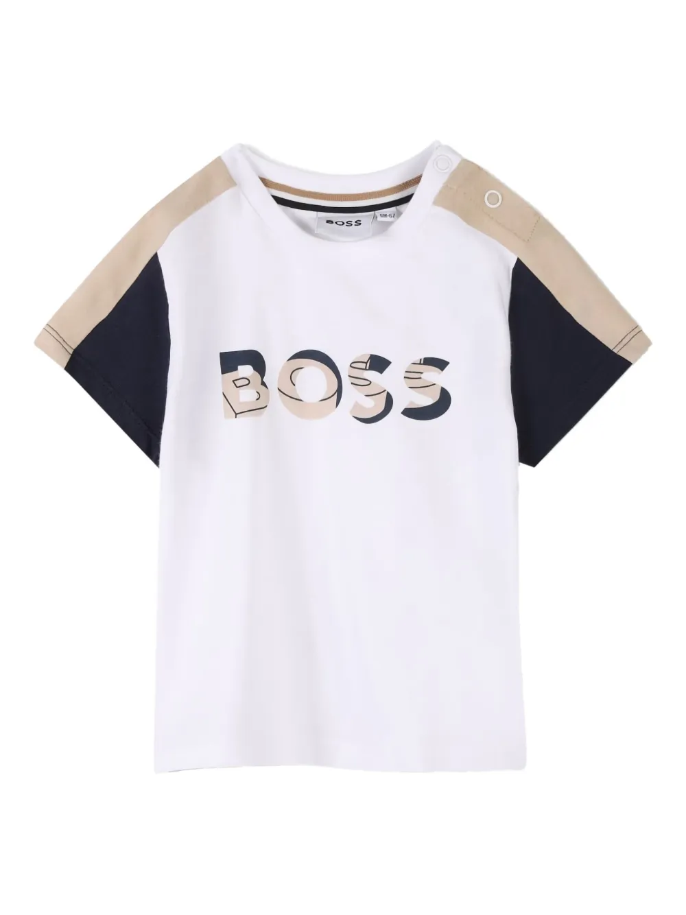 BOSS Kidswear colour-block logo-T-shirt shorts set Beige